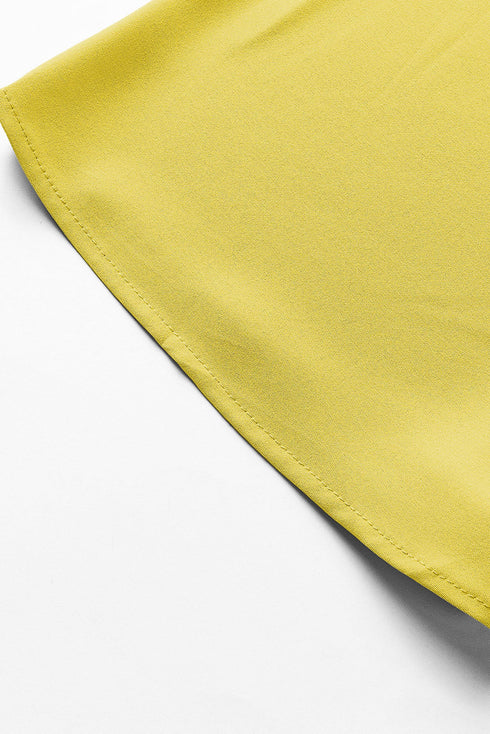 Modern Minimalist Draped Wrap V Neck Blouse