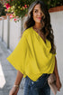 Modern Minimalist Draped Wrap V Neck Blouse
