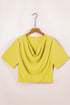 Modern Minimalist Draped Wrap V Neck Blouse