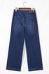 Modern Minimalist Patch Pocket Wide Leg Denim Jeans