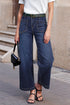Modern Minimalist Patch Pocket Wide Leg Denim Jeans