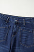 Modern Minimalist Patch Pocket Wide Leg Denim Jeans