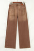 Modern Minimalist Patch Pocket Wide Leg Denim Jeans