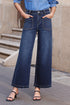 Modern Minimalist Patch Pocket Wide Leg Denim Jeans