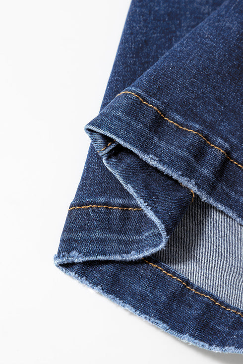 Modern Minimalist Patch Pocket Wide Leg Denim Jeans