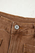 Modern Minimalist Patch Pocket Wide Leg Denim Jeans