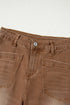 Modern Minimalist Patch Pocket Wide Leg Denim Jeans