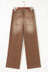 Modern Minimalist Patch Pocket Wide Leg Denim Jeans