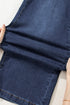 Modern Minimalist Patch Pocket Wide Leg Denim Jeans