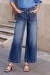 Modern Minimalist Patch Pocket Wide Leg Denim Jeans