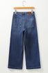 Modern Minimalist Patch Pocket Wide Leg Denim Jeans
