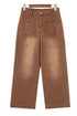 Modern Minimalist Patch Pocket Wide Leg Denim Jeans