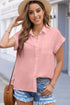 Modern Minimalist Solid Cuffed Short Sleeve Shirt