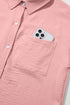 Modern Minimalist Solid Cuffed Short Sleeve Shirt