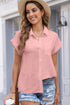Modern Minimalist Solid Cuffed Short Sleeve Shirt