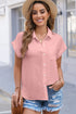 Modern Minimalist Solid Cuffed Short Sleeve Shirt