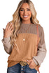 Modern Muse Ribbed Knit Color Block Long Sleeve Pullover Top