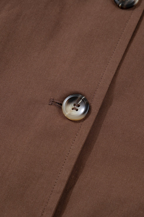 Modern Patchwork Collared Buttoned Leopard Liner Jacket