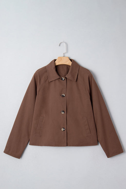 Modern Patchwork Collared Buttoned Leopard Liner Jacket