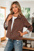 Modern Patchwork Collared Buttoned Leopard Liner Jacket