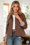Modern Patchwork Collared Buttoned Leopard Liner Jacket