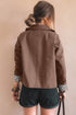 Modern Patchwork Collared Buttoned Leopard Liner Jacket