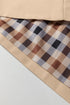 Modern Plaid Liner Patchwork Single Breasted Trench Coat