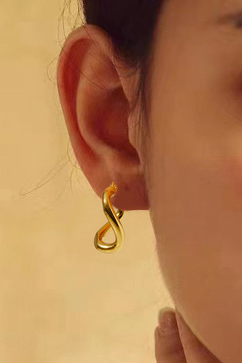 Modern Plated Three Dimensional Spiral Design Alloy Earrings