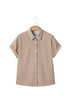 Modern Polka Dot Print Cuffed Short Sleeve Shirt