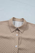 Modern Polka Dot Print Cuffed Short Sleeve Shirt