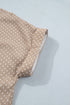 Modern Polka Dot Print Cuffed Short Sleeve Shirt