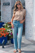 Modern Polka Dot Print Cuffed Short Sleeve Shirt