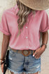 Modern Polka Dot Print Cuffed Short Sleeve Shirt
