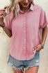 Modern Polka Dot Print Cuffed Short Sleeve Shirt