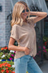 Modern Polka Dot Print Cuffed Short Sleeve Shirt