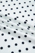 Modern Polka Dot Print Lettuce Trim Long Sleeve Top
