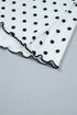 Modern Polka Dot Print Lettuce Trim Long Sleeve Top