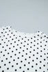 Modern Polka Dot Print Lettuce Trim Long Sleeve Top