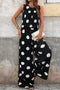 Modern Polka Dot Print Pleated Wide Leg Pant Set