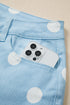 Modern Polka Dot Print Raw Hem Denim Jeans