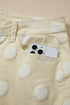Modern Polka Dot Print Raw Hem Denim Jeans