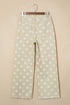 Modern Polka Dot Print Raw Hem Denim Jeans