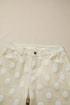 Modern Polka Dot Print Raw Hem Denim Jeans