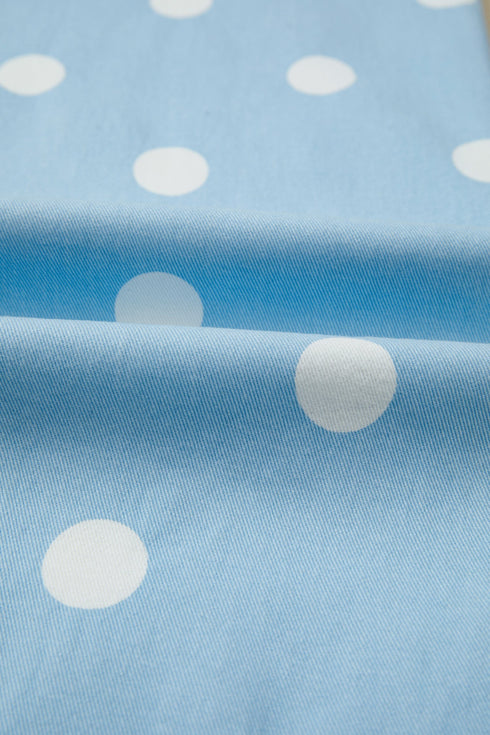 Modern Polka Dot Print Raw Hem Denim Jeans