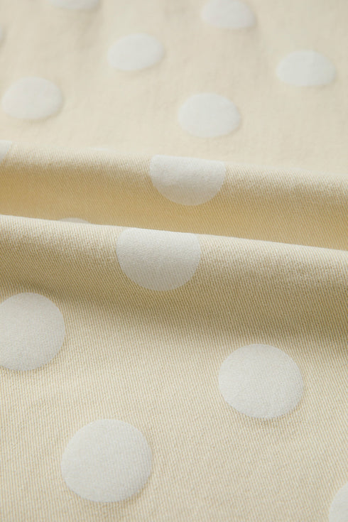 Modern Polka Dot Print Raw Hem Denim Jeans