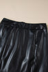 Modern PU Leather Side Slit High Waist Mini Skirt