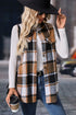 Modern Retro Plaid Collared Button Up Vest