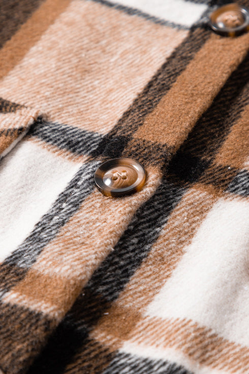 Modern Retro Plaid Collared Button Up Vest