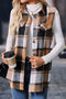 Modern Retro Plaid Collared Button Up Vest