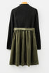 Modern Ribbed Knit Belted Patchwork Flared Mini Dress